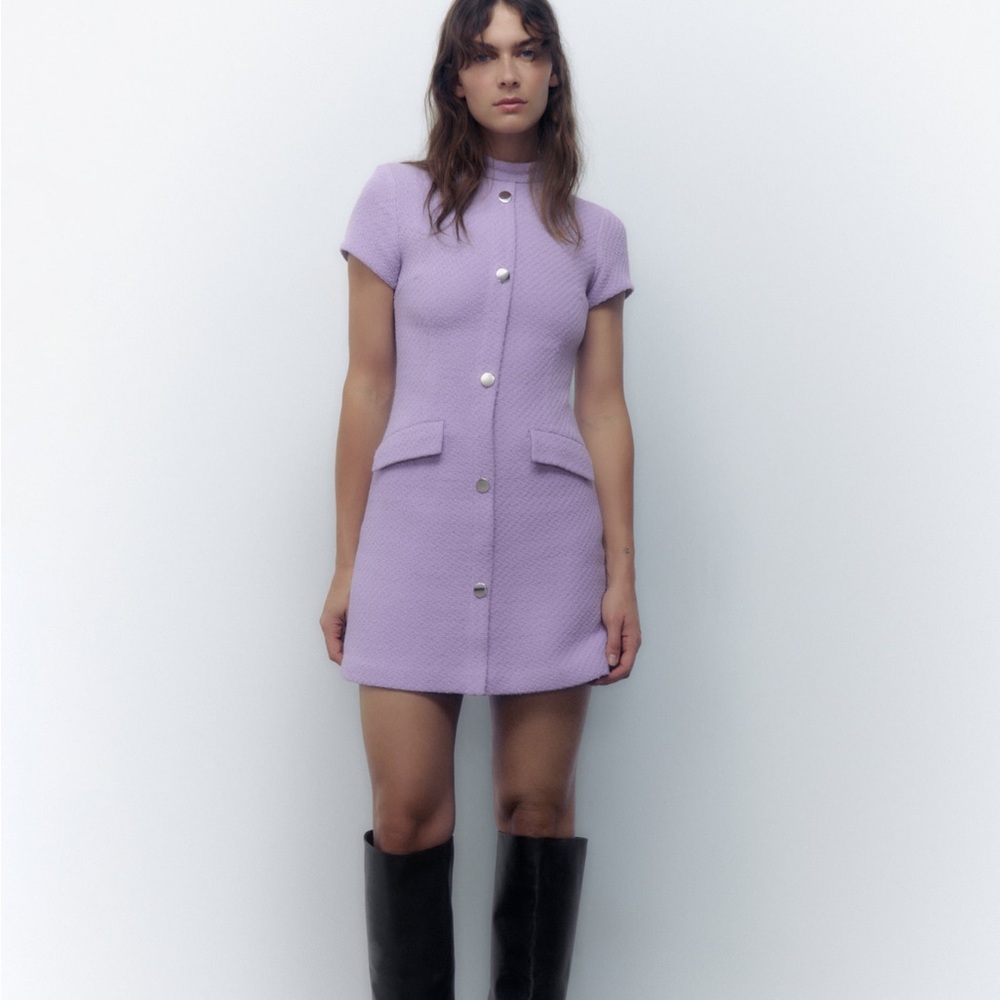 Zara textured mini dress